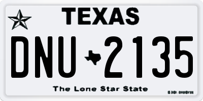 TX license plate DNU2135