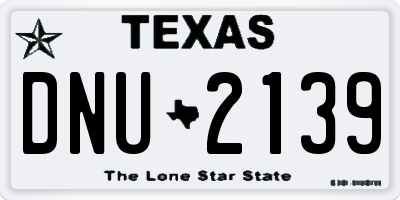 TX license plate DNU2139