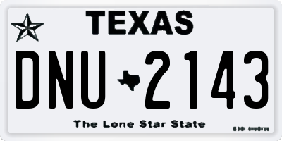 TX license plate DNU2143