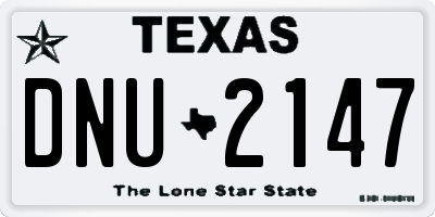 TX license plate DNU2147