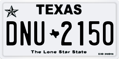 TX license plate DNU2150