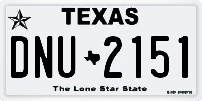 TX license plate DNU2151