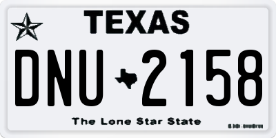 TX license plate DNU2158