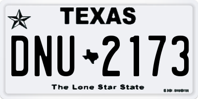TX license plate DNU2173