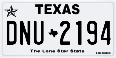 TX license plate DNU2194