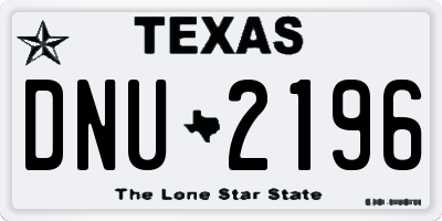 TX license plate DNU2196
