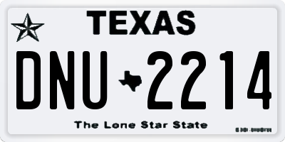 TX license plate DNU2214