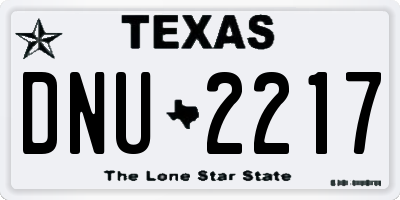 TX license plate DNU2217