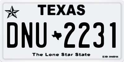 TX license plate DNU2231