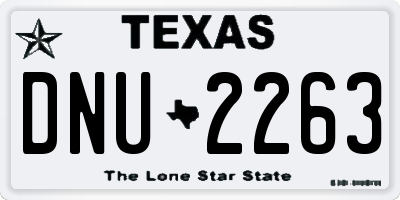 TX license plate DNU2263
