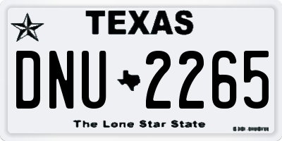 TX license plate DNU2265