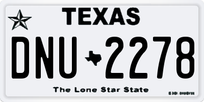 TX license plate DNU2278