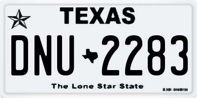 TX license plate DNU2283