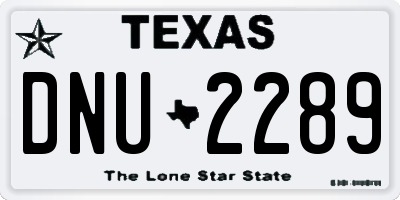 TX license plate DNU2289