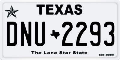TX license plate DNU2293
