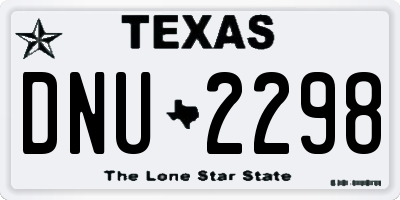 TX license plate DNU2298