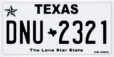TX license plate DNU2321