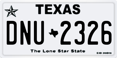 TX license plate DNU2326