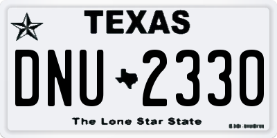 TX license plate DNU2330