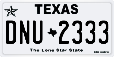TX license plate DNU2333