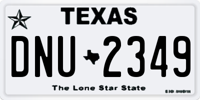 TX license plate DNU2349