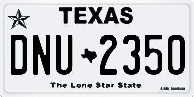 TX license plate DNU2350