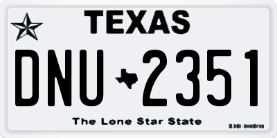 TX license plate DNU2351