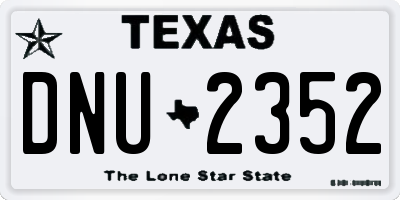 TX license plate DNU2352