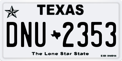 TX license plate DNU2353