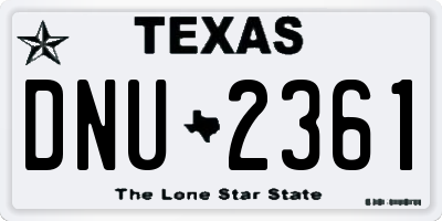 TX license plate DNU2361