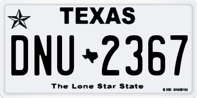 TX license plate DNU2367