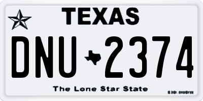 TX license plate DNU2374