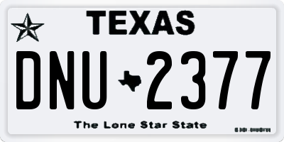 TX license plate DNU2377