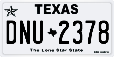 TX license plate DNU2378