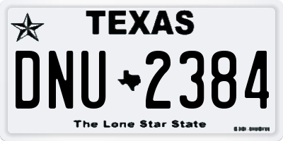 TX license plate DNU2384