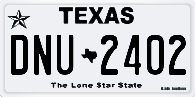 TX license plate DNU2402