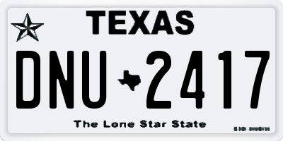 TX license plate DNU2417
