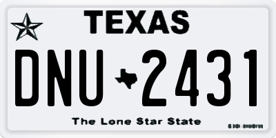 TX license plate DNU2431