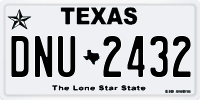TX license plate DNU2432