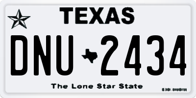 TX license plate DNU2434