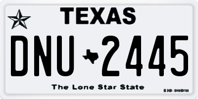 TX license plate DNU2445