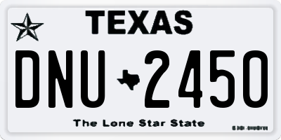 TX license plate DNU2450