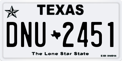 TX license plate DNU2451