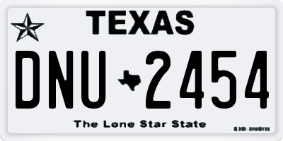 TX license plate DNU2454