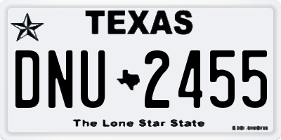 TX license plate DNU2455