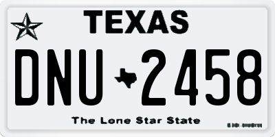 TX license plate DNU2458