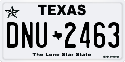 TX license plate DNU2463