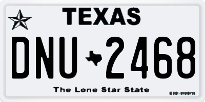 TX license plate DNU2468