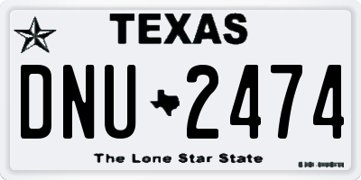 TX license plate DNU2474