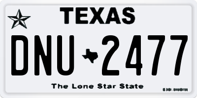 TX license plate DNU2477